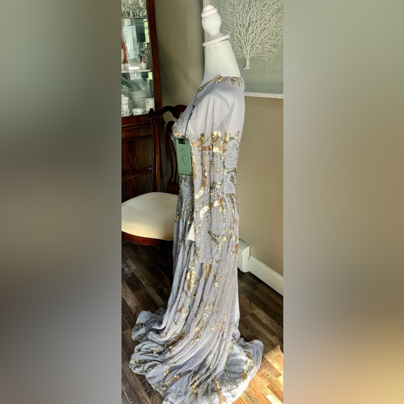 Mac Duggal Long Sleeve Embellished Illusion Gown - Picture 11 of 13